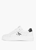 Calvin Klein Beyaz - Siyah Kadın Deri Sneaker YW0YW008230LB