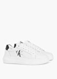 Calvin Klein Beyaz - Siyah Kadın Deri Sneaker YW0YW008230LB
