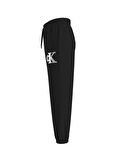 Calvin Klein Lastikli Paça Siyah Kadın Eşofman Altı METALLIC MONOGRAM SWEATPANTS