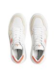 Calvin Klein Beyaz - Turuncu Kadın Deri Sneaker YW0YW0144502T
