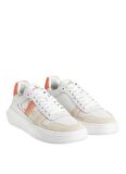 Calvin Klein Beyaz - Turuncu Kadın Deri Sneaker YW0YW0144502T