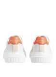 Calvin Klein Beyaz - Turuncu Kadın Deri Sneaker YW0YW0144502T