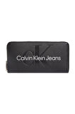 Calvin Klein Sculpted Mono Zıp Around Mono Kadın Cüzdan