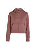 Calvin Klein Pembe Kadın Kapüşon Yaka Standart Fit Zip Ceket 00GWS4J400LKO-PW  - Full Zip Hoodie