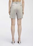 Calvin Klein Yüksek Bel Normal Açık Gri Kadın Şort VISCOSE LINEN SHORTS
