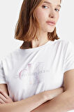 Calvin Klein Diffused Monologo Beyaz Elbise