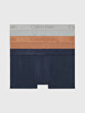 Erkek Calvin Klein İmzalı Elastik Bantlı Lacivert-Açık Kahvrengi- Lacivert Boxer 000NB3651A-MGW