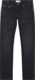 Erkek Marka Logolu Rahat Streç Denim Alçak Belli İnce Bacaklı  Beş Cepli Günlük Rahat Kullanıma Uygun Siyah Denim Jeans J30J324851-1BY
