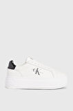 Kadın BOLD Logolu Platform Topuk Deri Sneaker Ayakkabı - Beyaz | 39