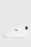 Kadın BOLD Logolu Platform Topuk Deri Sneaker Ayakkabı - Beyaz | 39