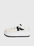 Kadın Calvin Klein Logolu Platform Topuklu Rahat Tabanlı Gündelik Kullanıma Uygun Beyaz Sneaker YW0YW01432-0K8