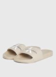 Calvin Klein Bej Erkek Plaj Terliği SLIDE MONOGRAM CO