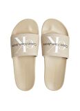 Calvin Klein Bej Erkek Plaj Terliği SLIDE MONOGRAM CO