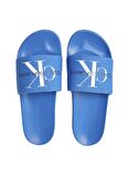 Calvin Klein Mavi - Beyaz Erkek Plaj Terliği SLIDE MONOGRAM CO