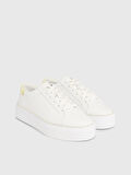 Kadın Calvin Klein Logolu Platform Topuklu Rahat Tabanlı Gündelik Kullanıma Uygun Beyaz Sneaker HW0HW01911-0K6