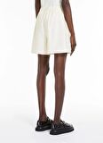 Calvin Klein Normal Beyaz Kadın Şort MONOGRAM EMBROIDERY SHORTS