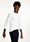 Tommy Hilfiger Bisiklet Yaka Düz Beyaz Erkek T-Shirt MW0MW09096YBR