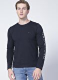 Tommy Hilfiger Bisiklet Yaka Düz Mavi Erkek T-Shirt MW0MW09096DW5