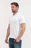 Tommy Hilfiger Polo Yaka Beyaz Erkek T-Shirt MW0MW17771YBR