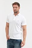 Tommy Hilfiger Polo Yaka Beyaz Erkek T-Shirt MW0MW17771YBR