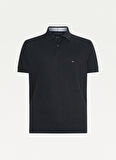 Tommy Hilfiger Polo Yaka Düz Siyah Erkek T-Shirt MW0MW17770BDS