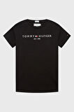 Kız Çocuk Th Yazı Logo T-Shirt - Siyah | 12 Yaş