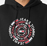 tommy hilfiger Yuvarlak Grafikli Kapüşonlu Sweatshirt 3288 Siyah
