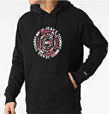 tommy hilfiger Yuvarlak Grafikli Kapüşonlu Sweatshirt 3288 Siyah