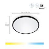 Wiz SuperSlim 32W Siyah Sıva Üstü RGB Akıllı LED Yuvarlak Panel Tavan Armatürü 55 cm çapında 3750 Lumen