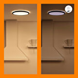 Wiz SuperSlim 32W Siyah Sıva Üstü RGB Akıllı LED Yuvarlak Panel Tavan Armatürü 55 cm çapında 3750 Lumen