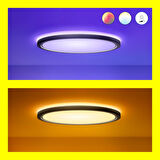 Wiz SuperSlim 32W Beyaz Sıva Üstü RGB Akıllı LED Yuvarlak Panel Tavan Armatürü 55 cm çapında 3750 Lumen