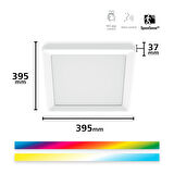 Wiz Beyaz Akıllı Sıva Üstü RGB Kare Panel Tavan Armatürü 17W