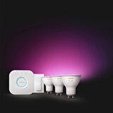 Philips HueWCA 4.2W GU10 Renkli Spot Akıllı Ampul 3'lü Başlangıç Seti (Kumandalı)