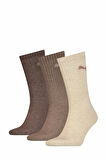 CREW SOCK 3P Kahverengi Unisex Çorap