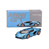 1:64 Diecast Lamborghini Sian FKP 37 Blu Aegir Mini GT Model Araba