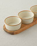 Woodcrest Akasya 4 Parça Sunumluk 10x10 cm Beyaz-Kahverengi