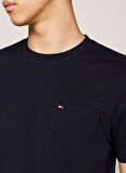 Tommy Hilfiger Bisiklet Yaka Mavi Erkek T-Shirt MW0MW36220DW5