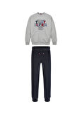 Tommy Hilfiger Baskılı Gri - Lacivert Erkek Eşofman Takımı KB0KB09059P1A