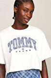 Tommy Jeans Kadın Ovs Beyaz Crop T-Shirt