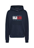 Tommy Jeans Baskılı Lacivert Kadın Sweatshırt TJW REG TOMMY FLAG HOODIE EXT