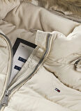 Tommy Jeans Krem Kadın Şişme Mont TJW BASIC HOODED DOWN JACKET EXT