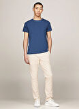 Tommy Hilfiger Bisiklet Yaka Mavi Erkek T-Shirt MW0MW10800DBZ