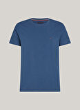 Tommy Hilfiger Bisiklet Yaka Mavi Erkek T-Shirt MW0MW10800DBZ