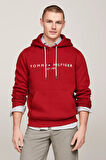 Erkek Th Logo Kapüşonlu Sweatshirt - Kırmızı  | S