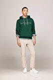 Erkek Tommy Logo Baskılı Sweatshirt-Yeşil | L