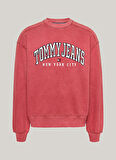 Tommy Jeans Bisiklet Yaka Kırmızı Erkek Sweatshırt DM0DM19757XIT RLX TJ GD VARSITY