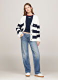 Tommy Jeans Beyaz Kadın Hırka TJW RWB BACK FLAG CARDIGAN EXT