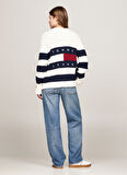 Tommy Jeans Beyaz Kadın Hırka TJW RWB BACK FLAG CARDIGAN EXT
