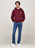 Tommy Jeans Kapüşon Yaka Bordo Erkek Sweatshırt DM0DM19762VLP REG TJ F