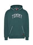 Tommy Jeans Kapüşon Yaka Yeşil Erkek Sweatshırt DM0DM19760CWG RLX VARSITY PIPPING